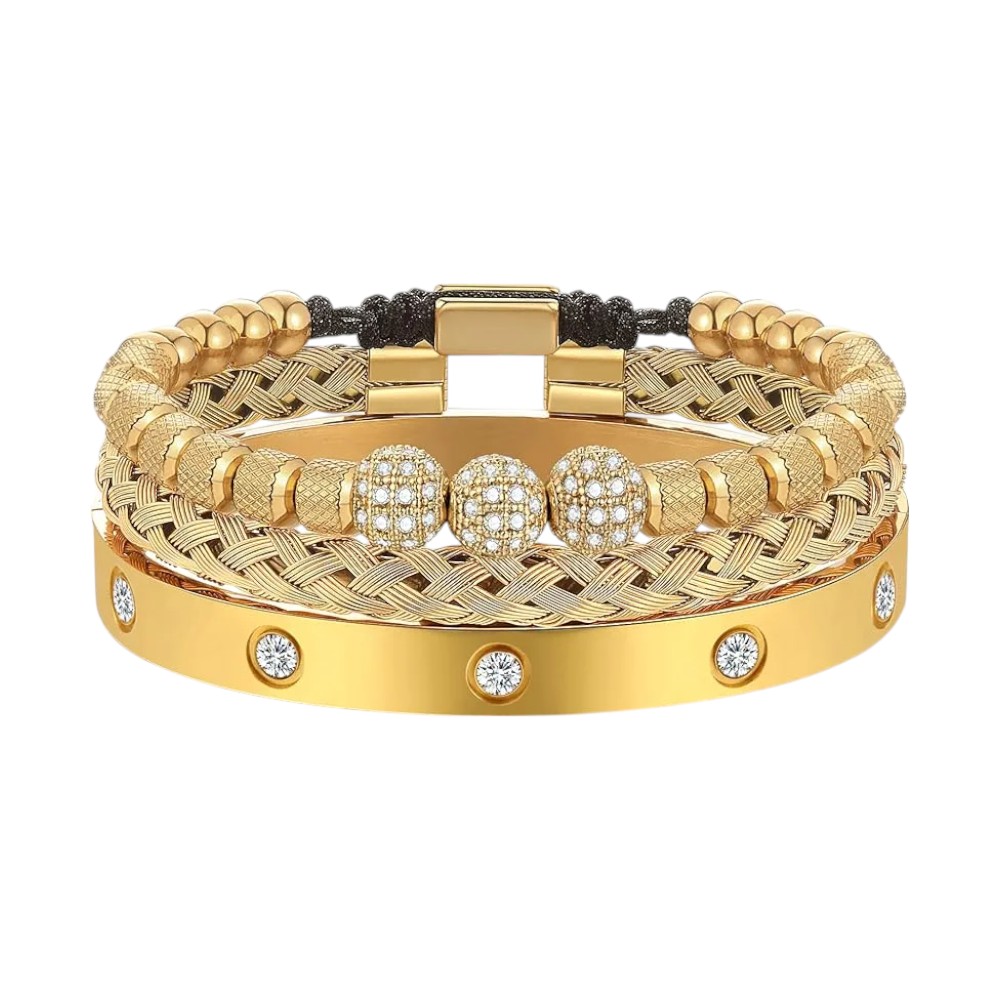 Men's Gold Plated Stacking Bracelet
