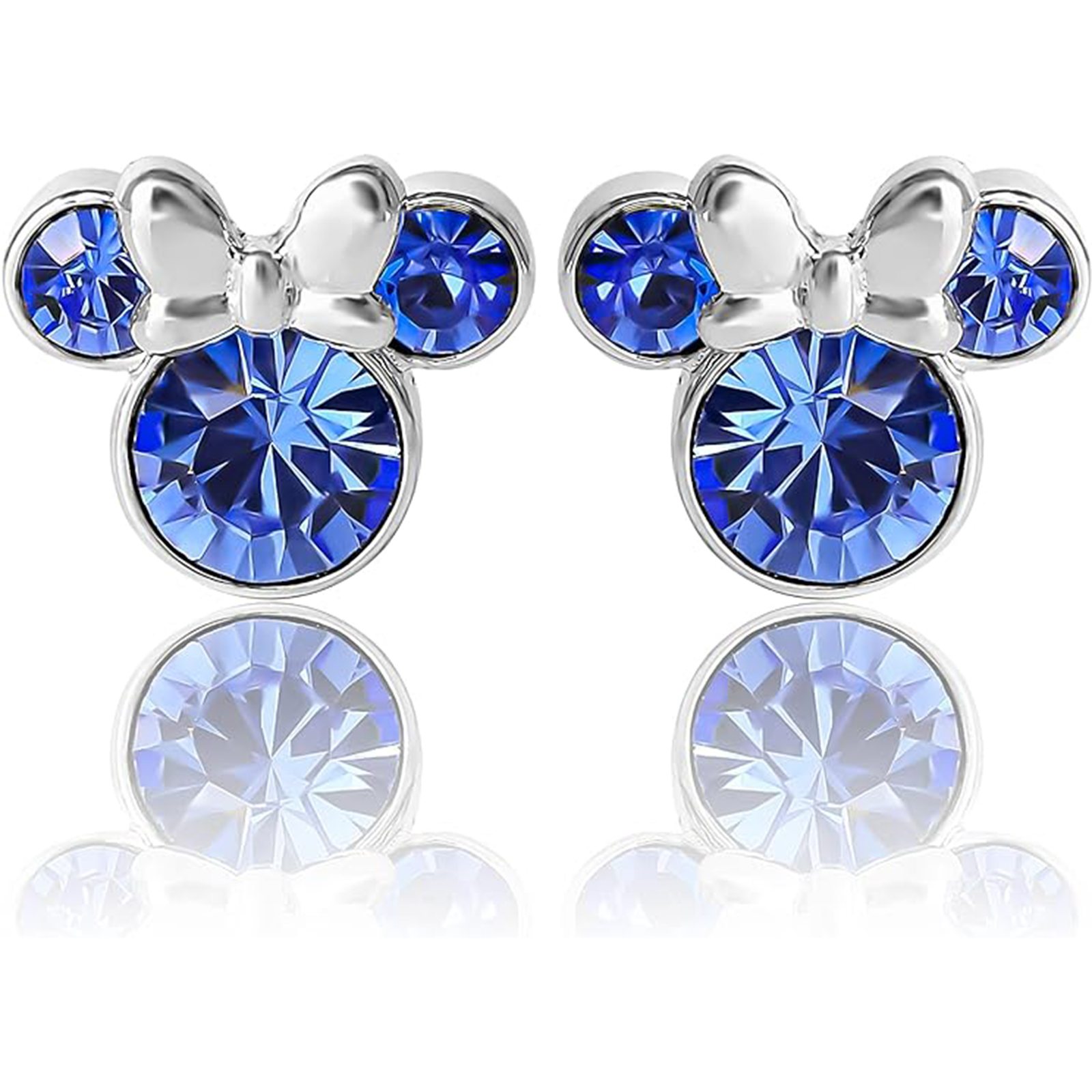 September Birthstone Womens Minnie Mouse Birthstone Stud Earrings-Birthstone Jewelry