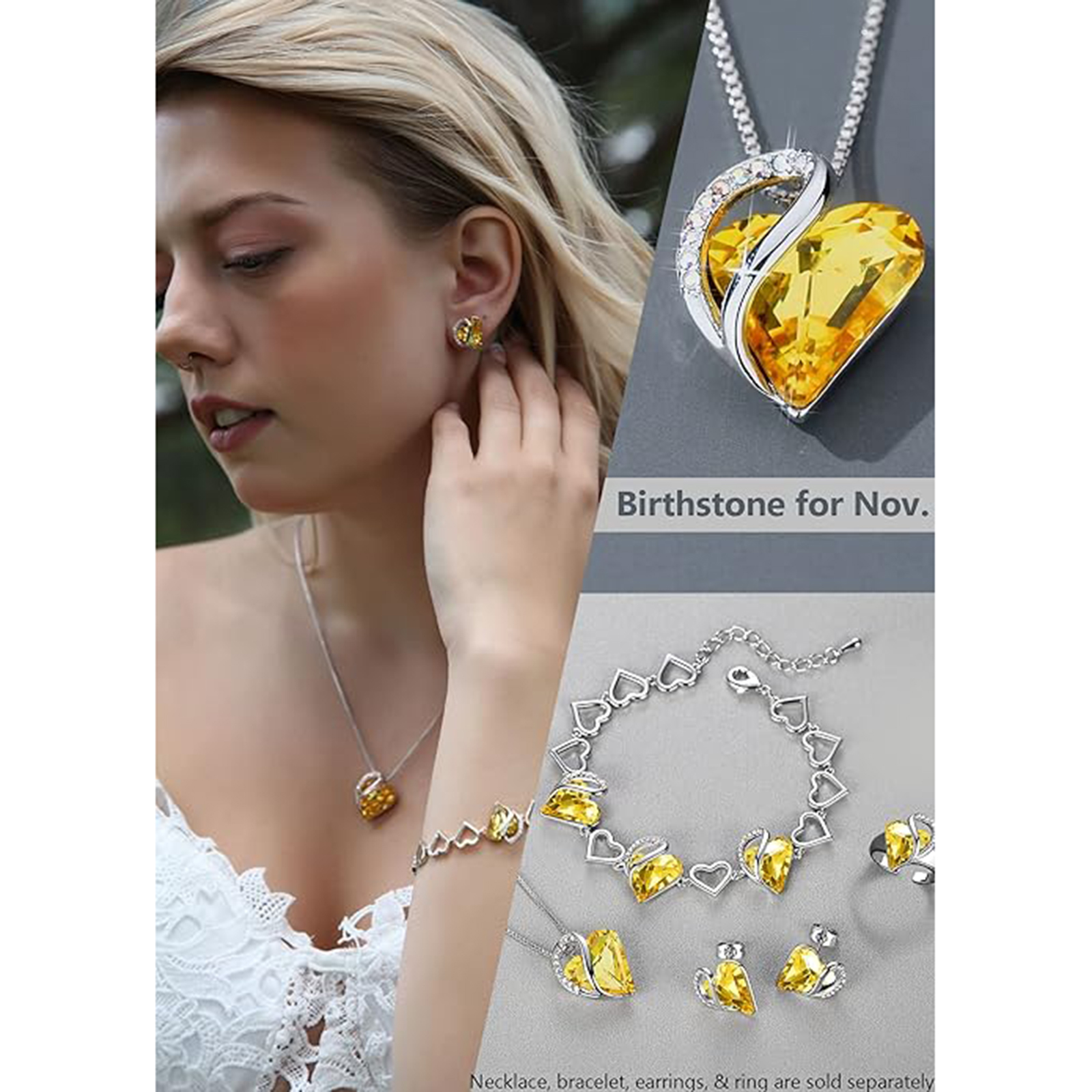 November  Birthstone Birthstone Pendant Necklace-Sagittarius Birthstone-Birthstone Jewelry