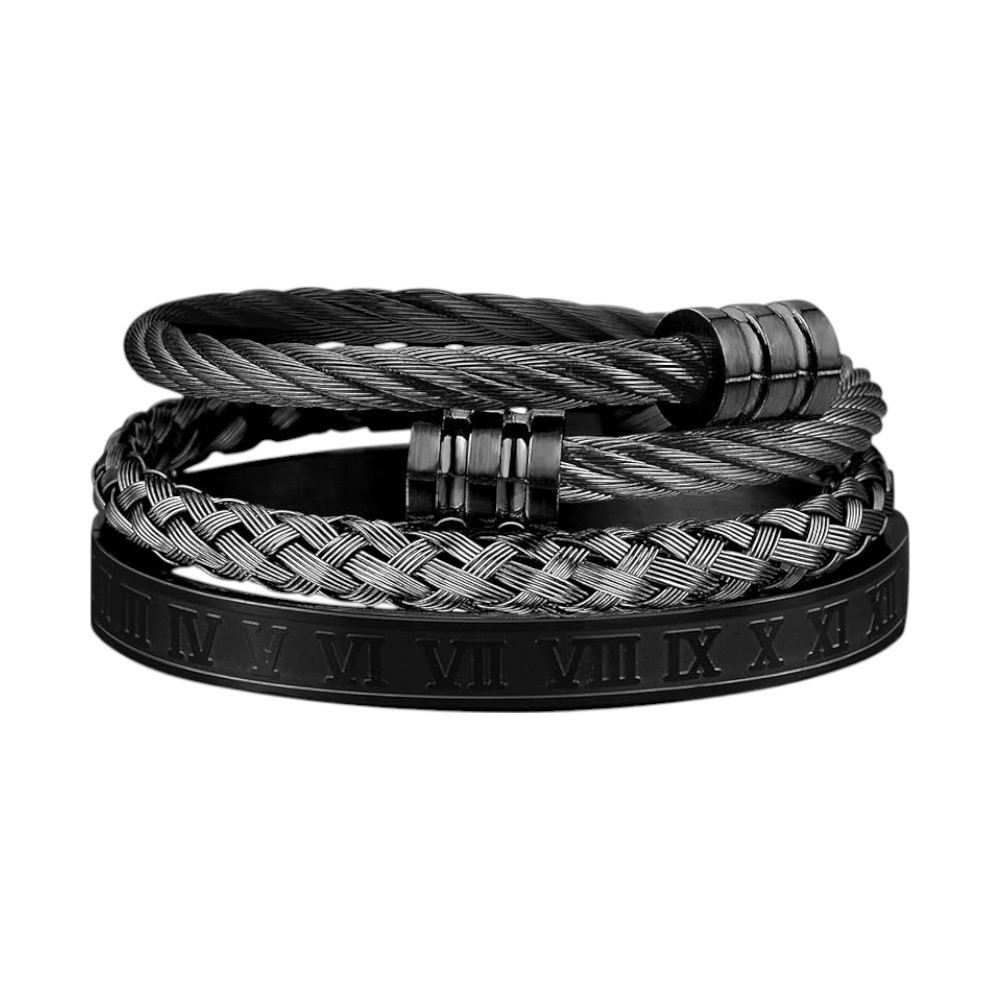 Men's Gold Plated Stacking Bracelet