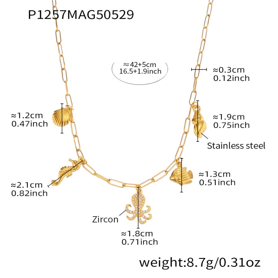 Layering Necklaces Women – Ocean-Inspired Shell, Octopus & Conch Pendant Set