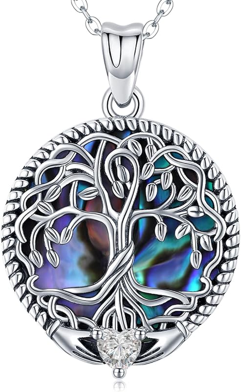 S925 Sterling Silver Tree of Life Gemstone Pendant Necklace-Birthstone Jewelry