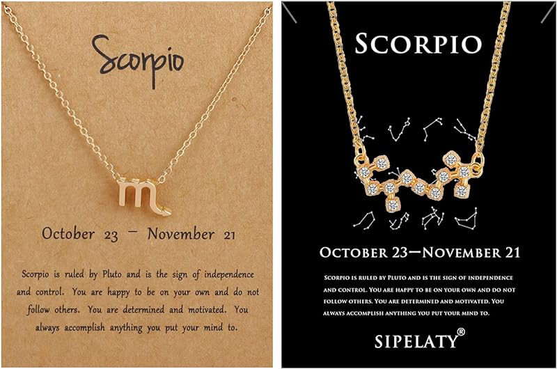 12 Constellation Gold Pendant Necklace with Diamonds -Birthstone Jewelry