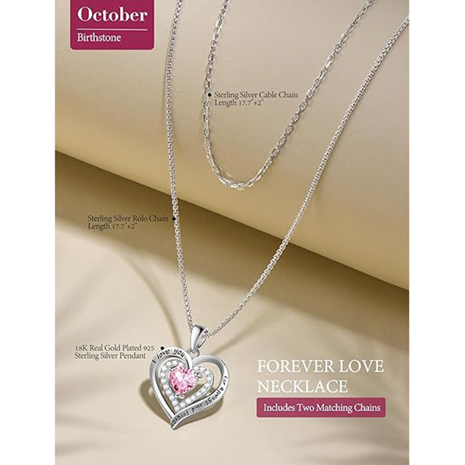 October Opal Sterling Silver Necklace – Birthstone Gift for Mom