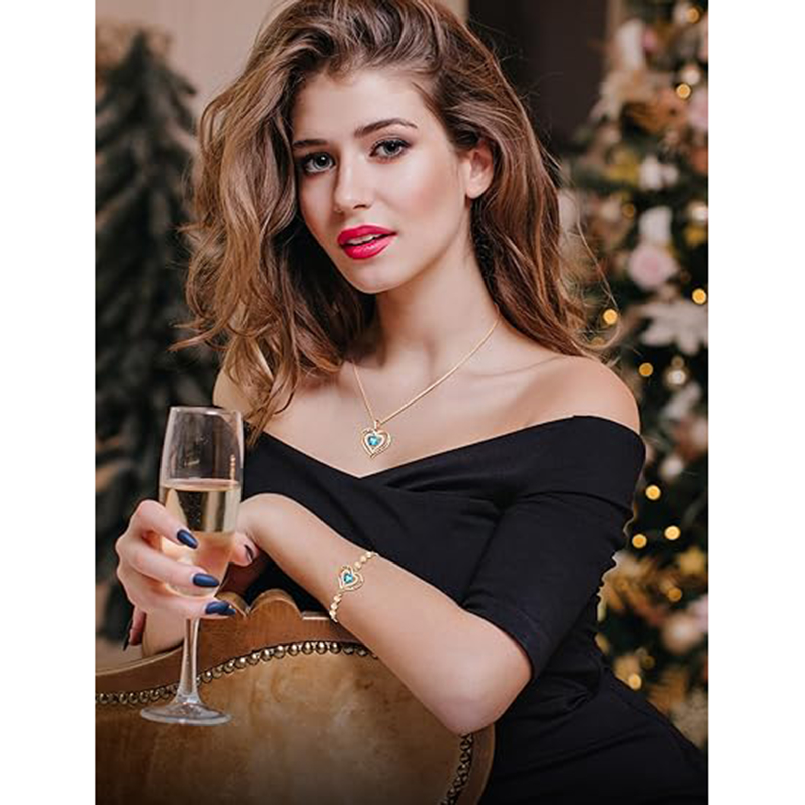 December Birthstone 18K gold plated birthstone necklace