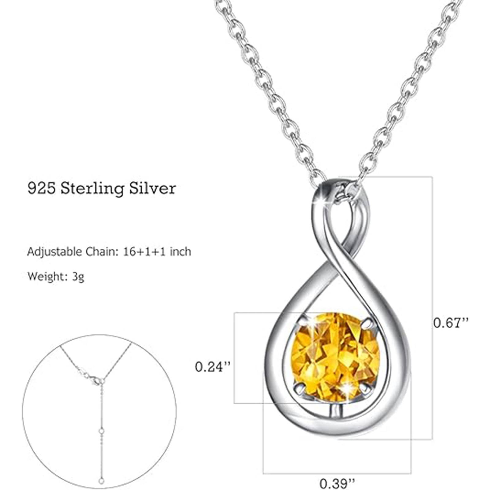 November Birthstone Birthstone Necklaces-Sagittarius Birthstone-Birthstone Jewelry