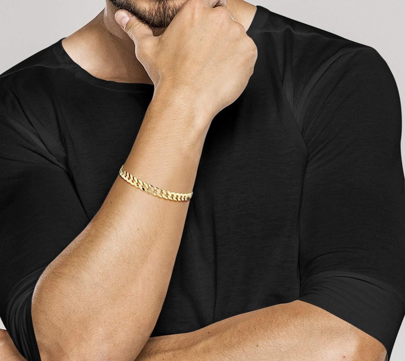 18K Gold Cuban Link Bracelet – Diamond-Cut 925 Silver Italian Chain