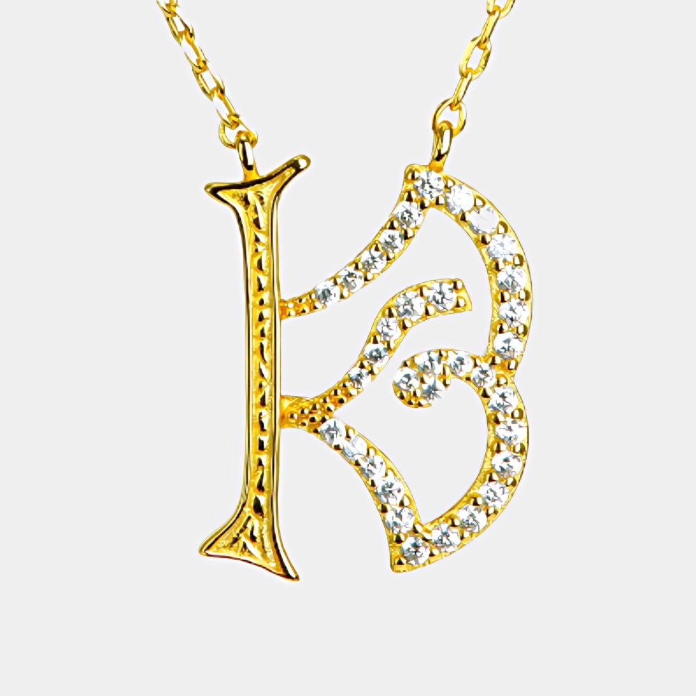BlingKu 925 Silver Gold-Plated Necklace -Personalized Jewelry-Birthstone Jewelry