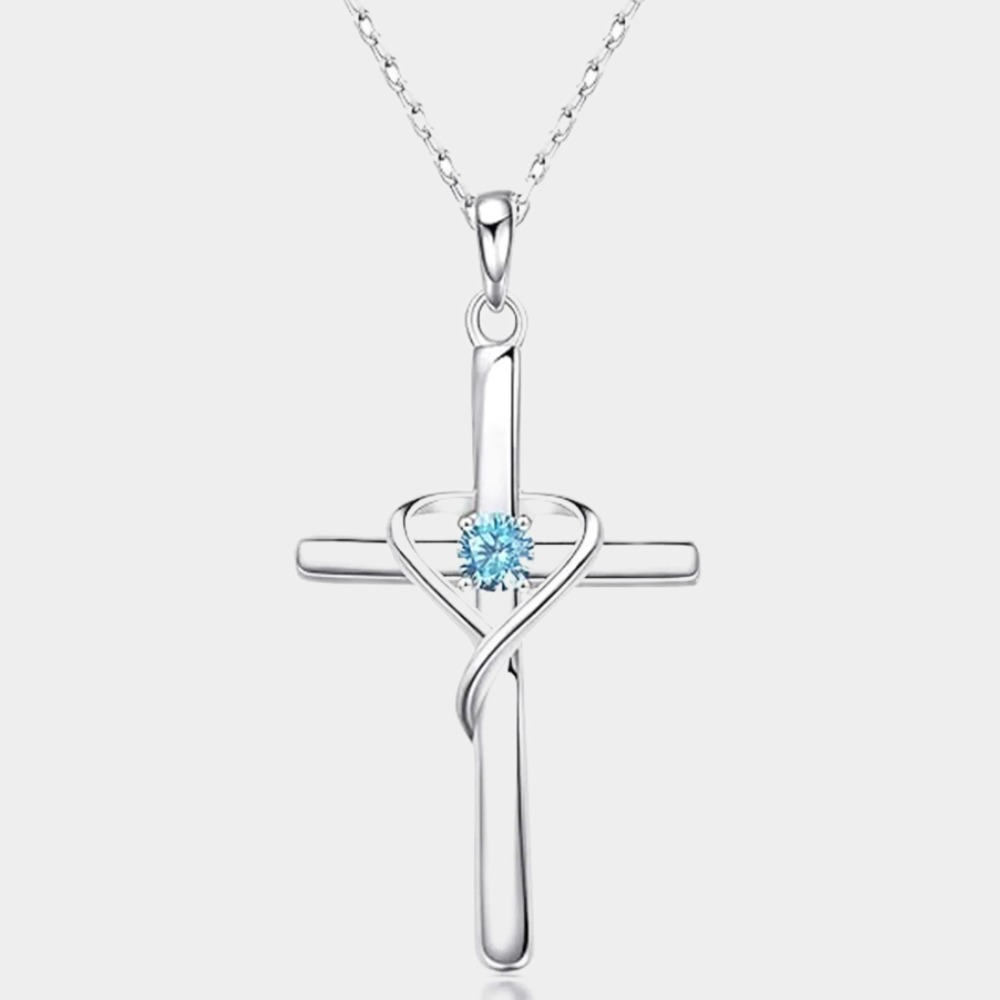 December Birthstone  Cross Necklace for Women-Cancer Birthstone