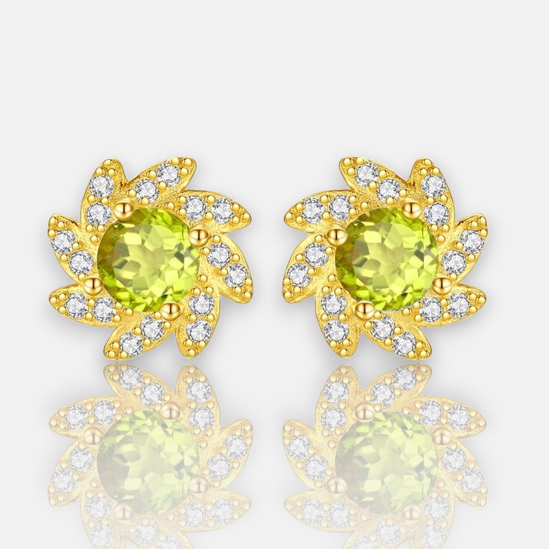 Sunflower Earrings – Gold-Plated S925 Sterling Silver Studs