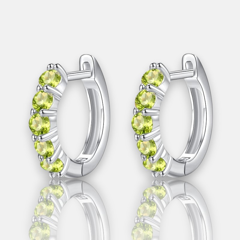 Summer Stud Earrings for Women – S925 Sterling Silver with Natural Peridot