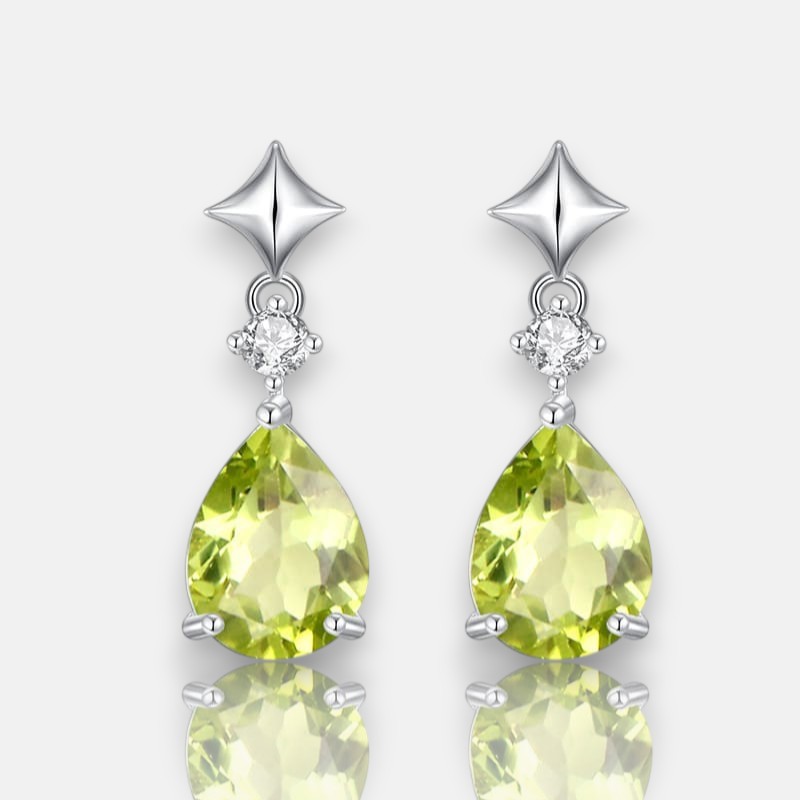 Teardrop Crystal Earrings – S925 Sterling Silver with Natural Gemstones