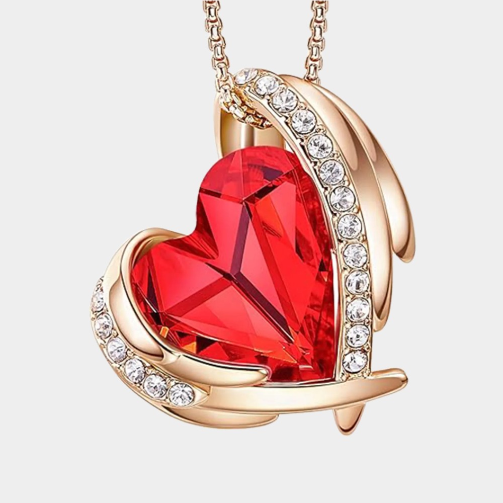 July Birthstone Heart Pendant Necklaces Rose Crystals Birthstone-Libra Birthstone-Birthstone Jewelry