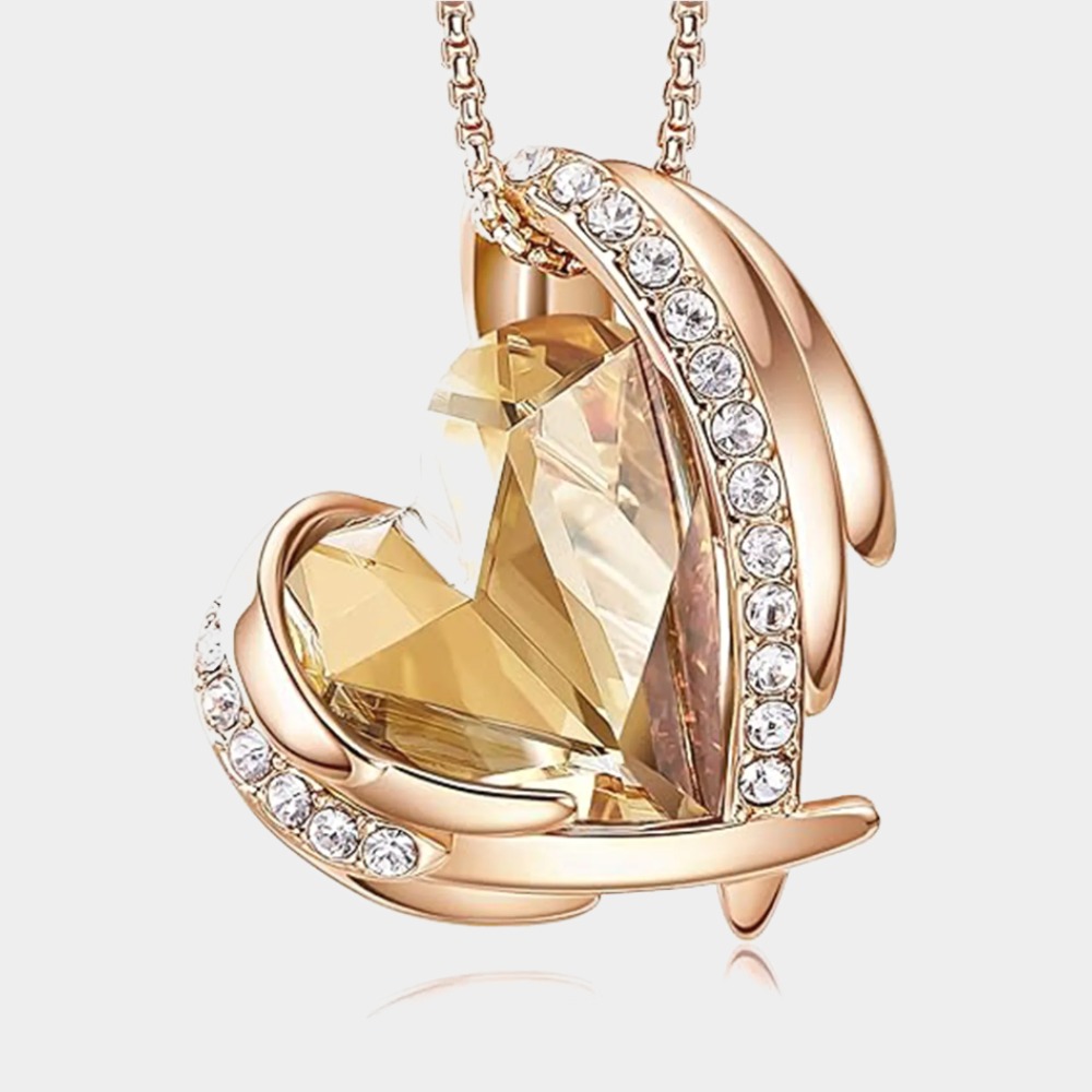 November Birthstone Heart Pendant Necklaces Rose Crystals Birthstone-Sagittarius Birthstone