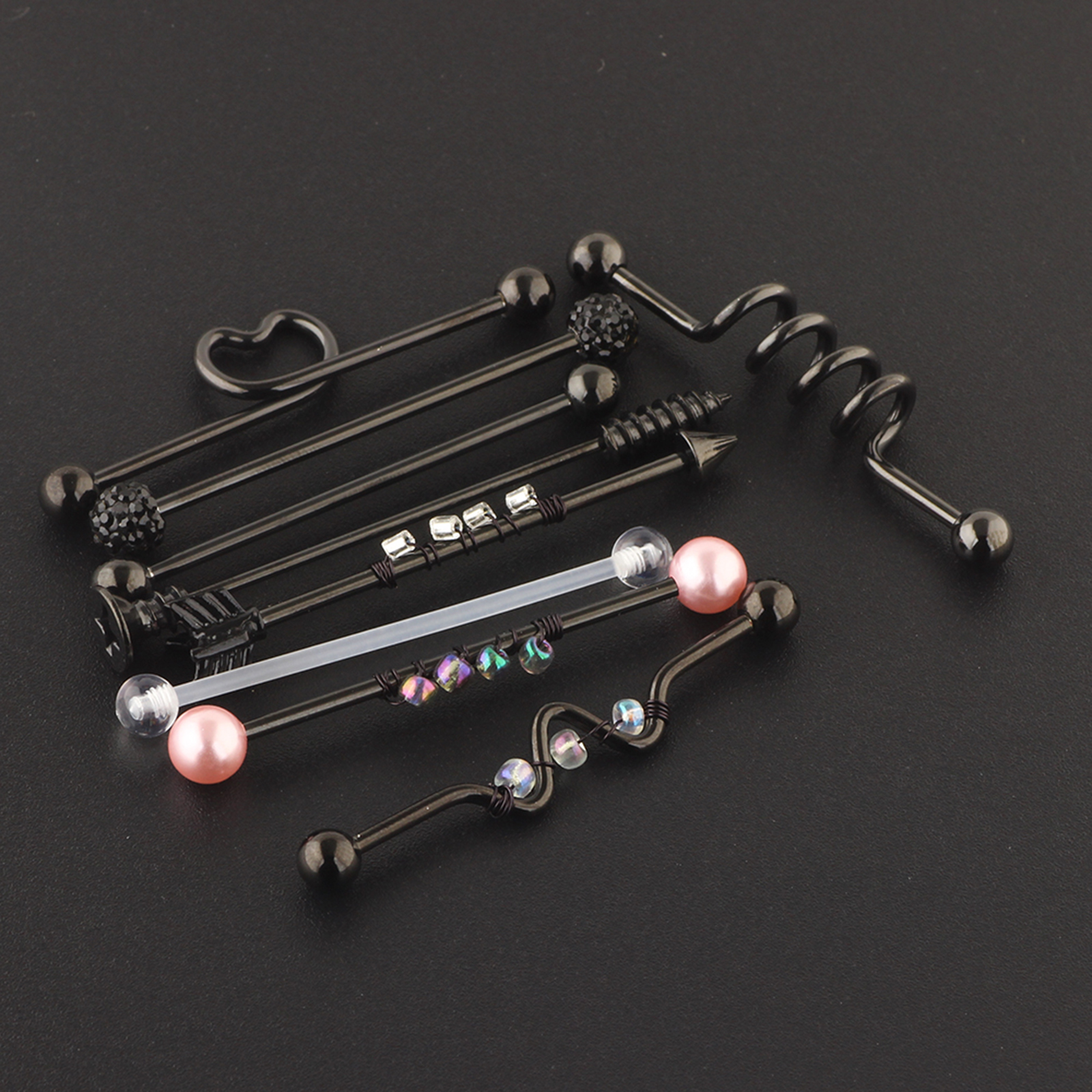 Stainless Steel Industrial Barbell Earring Cartilage Body Piercing Jewelry Piercing Bar