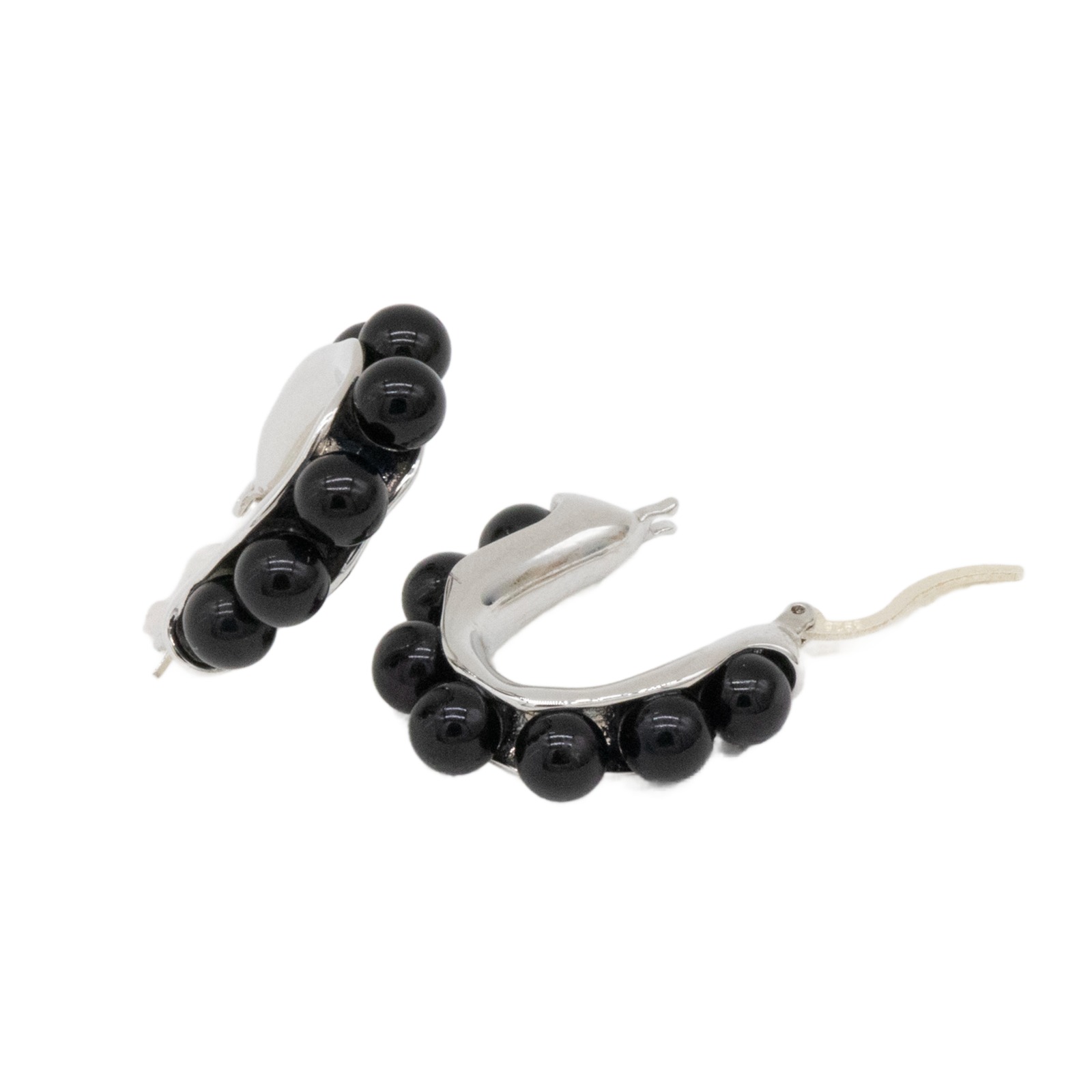 U-Shaped Earrings, Gold and Pearl Earrings-Permanent Jewelry