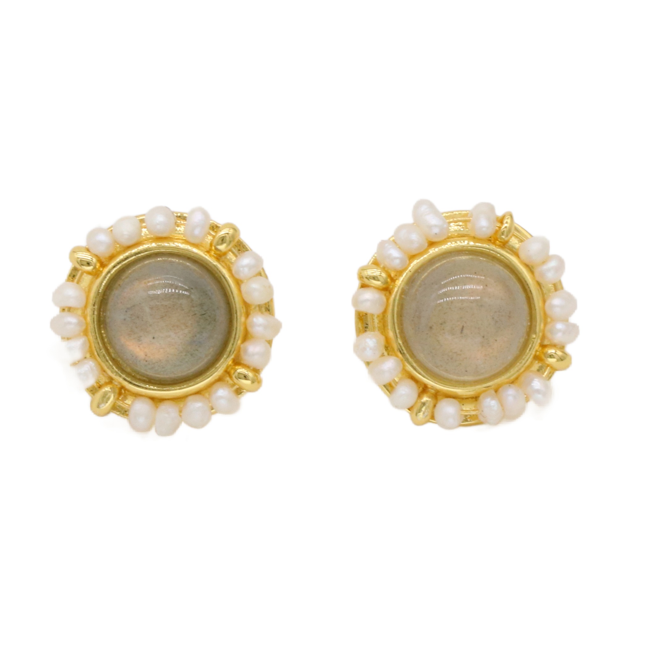 Natural Pearl Earrings, Gold pearl earrings