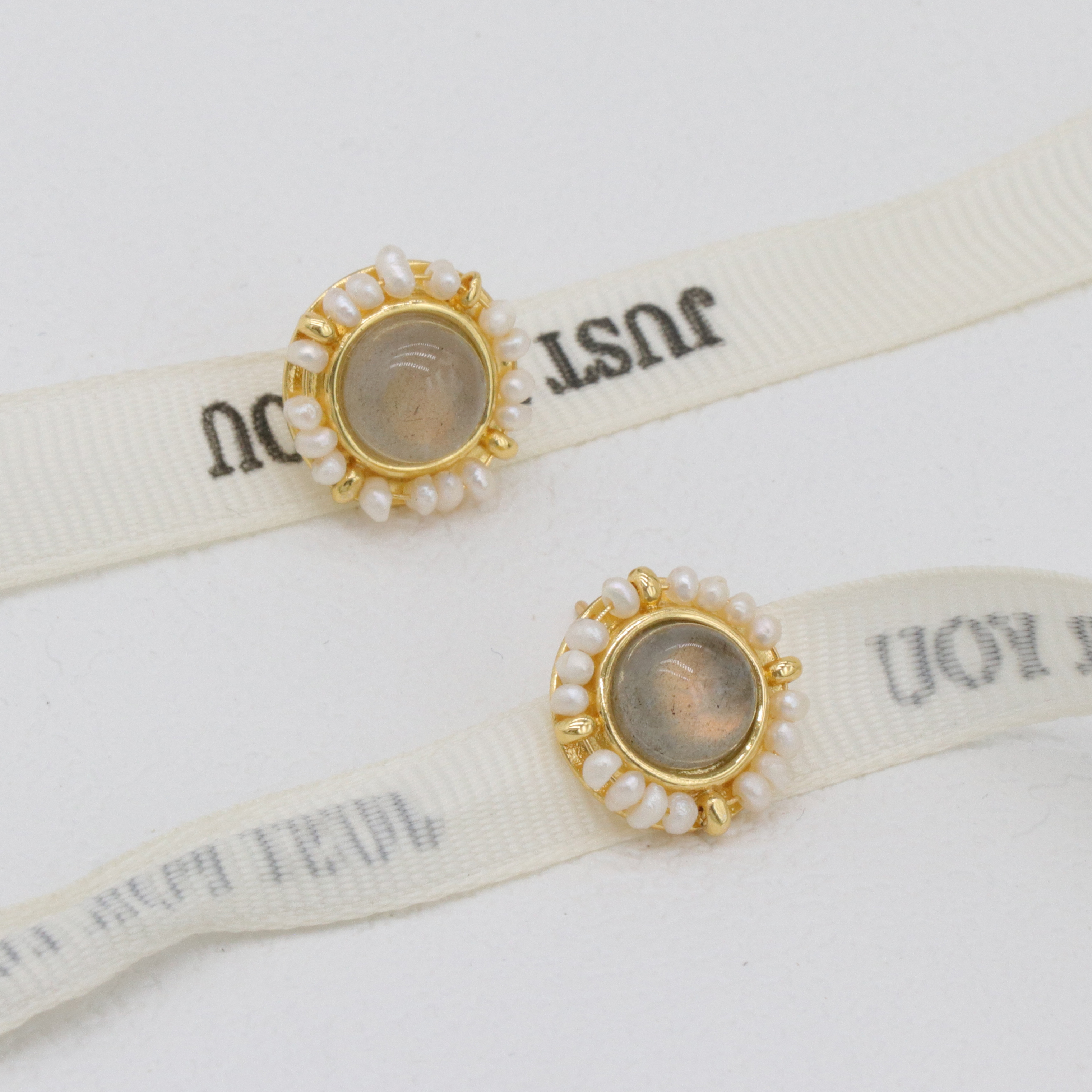 Natural Pearl Earrings, Gold pearl earrings