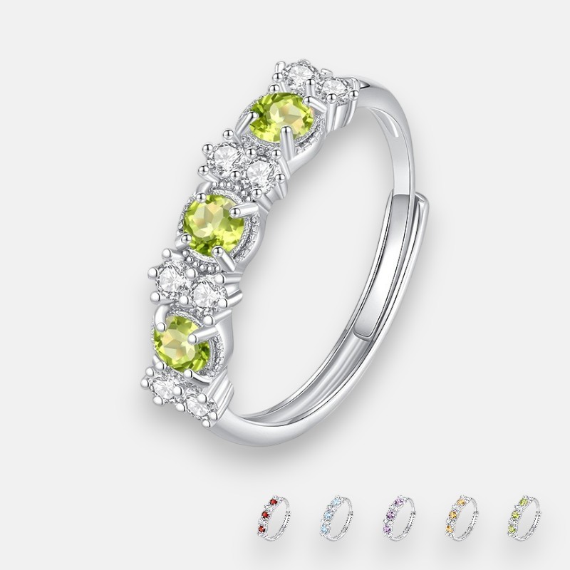Cene Adjustable Vintage Gemstone Ring in Sterling Silver – Birthstone August Jewellery