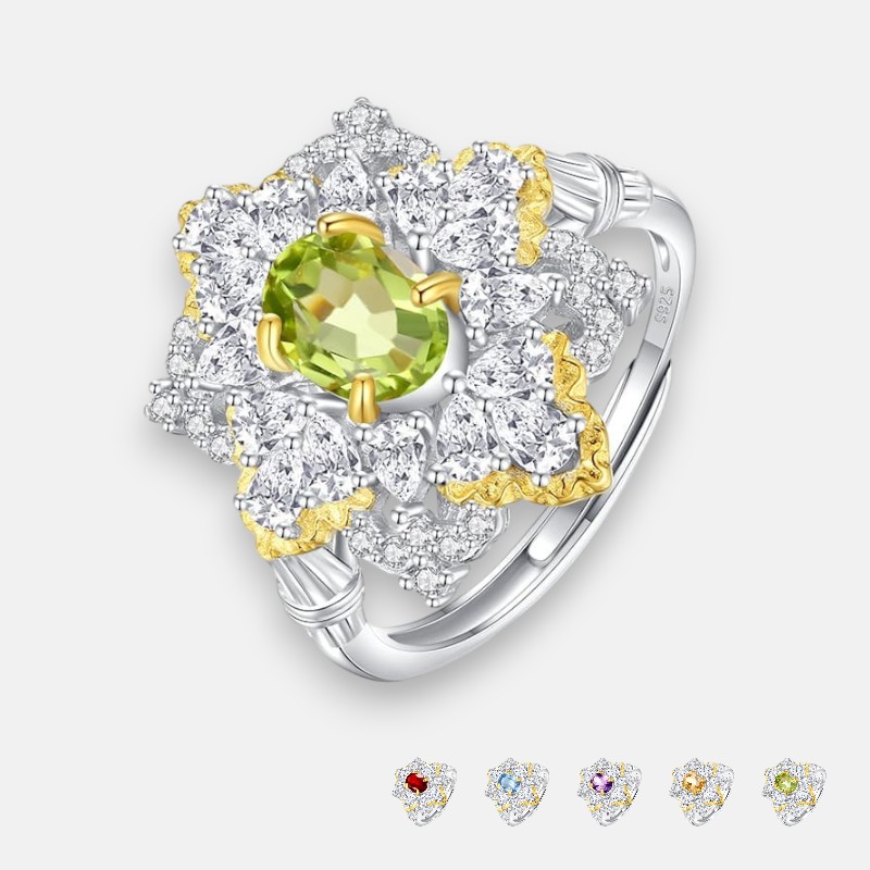 Luxury Multicolor Gemstone Ring – Birthstone Rings for August in Sterling Silver