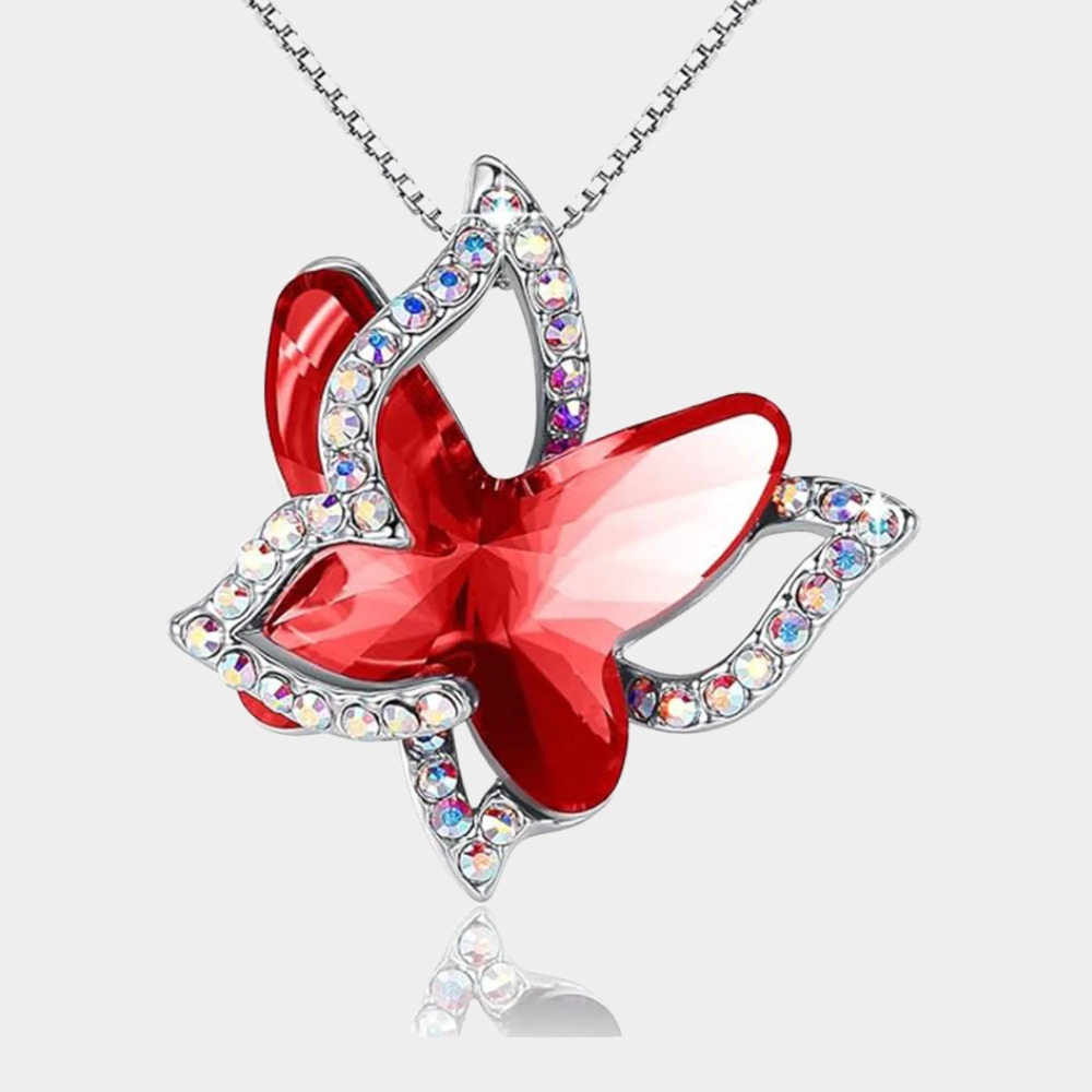 July Birthstone Butterfly Birthstone Crystal Necklace-Leo Birthstone-Birthstone Jewelry