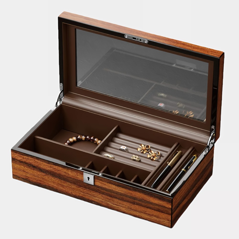 Men's high-grade ebony color lacquer jewelry box -Birthstone Jewelry