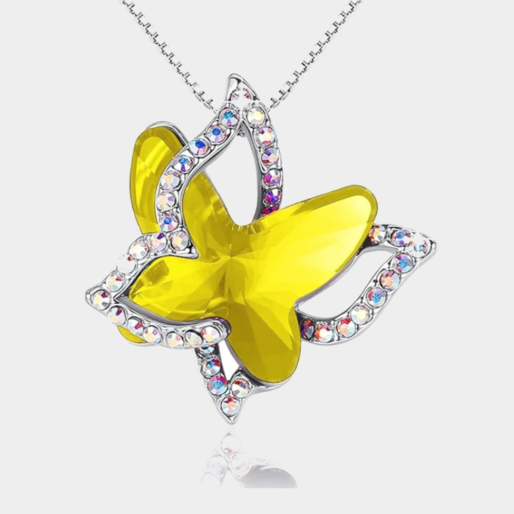 November Birthstone Butterfly Birthstone Crystal Necklace-Scorpio Birthstone-Birthstone Jewelry