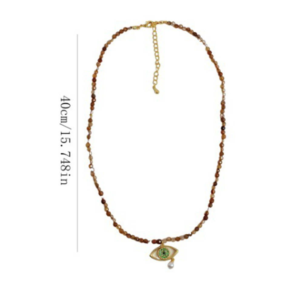 Devil's Eye Necklace, Onyx Beaded Necklace-Birthstone Jewelry