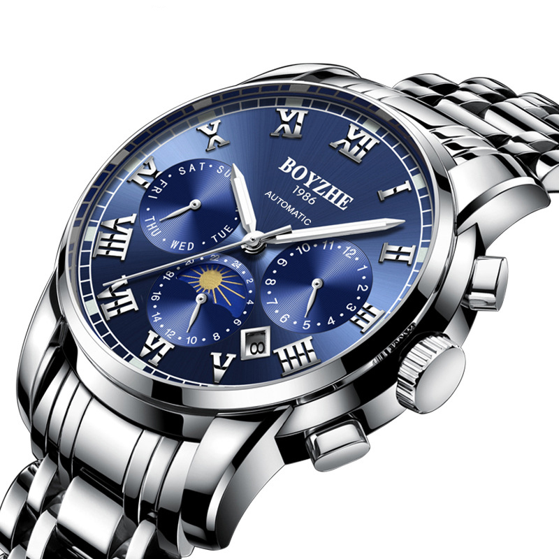 Men's Watch Automatic Mechanical Watch Business, Luminous waterproof men's watch-Birthstone Jewelry