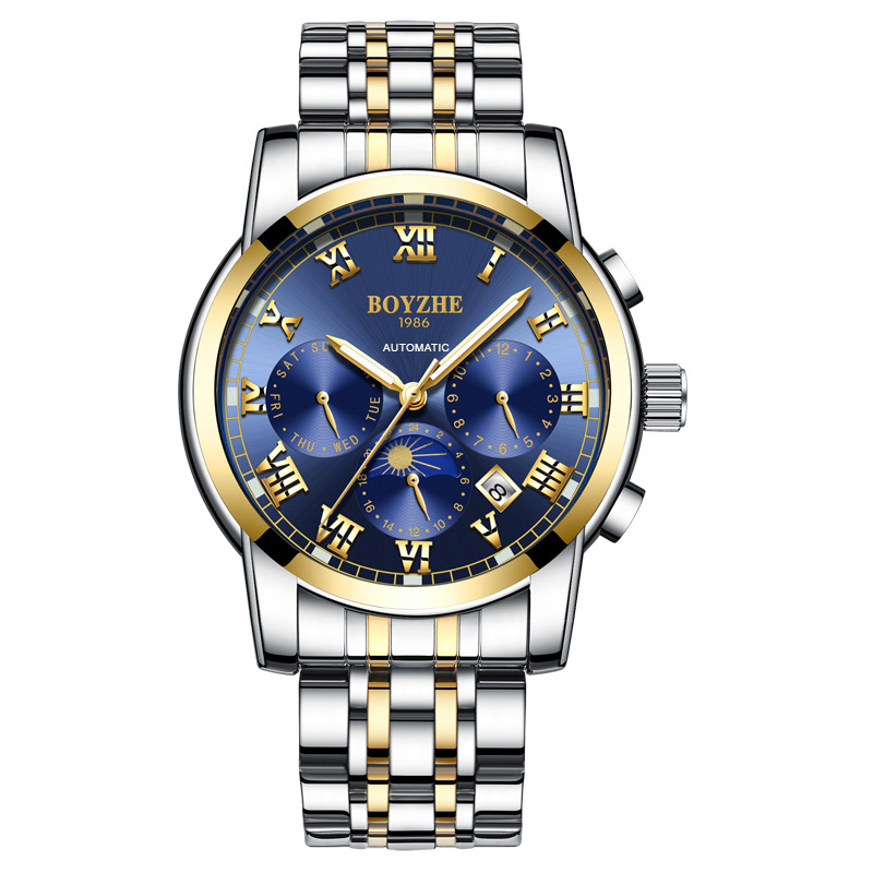 Men's Watch Automatic Mechanical Watch Business, Luminous waterproof men's watch-Birthstone Jewelry