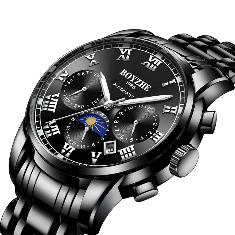 Men's Watch Automatic Mechanical Watch Business, Luminous waterproof men's watch-Birthstone Jewelry