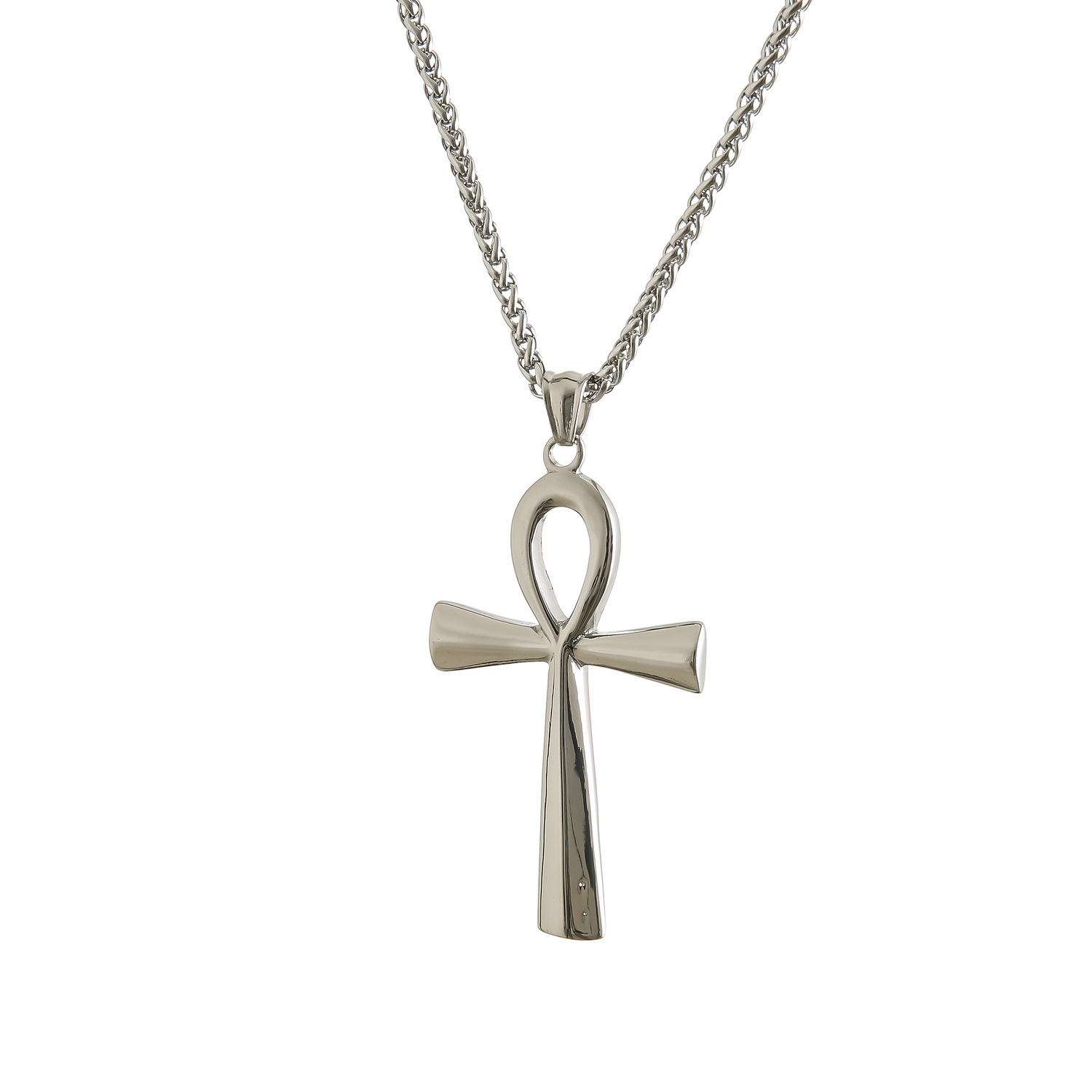 Men's Vintage Pendant Talisman of Life Necklace, Black Stainless Steel Necklace-Birthstone Jewelry