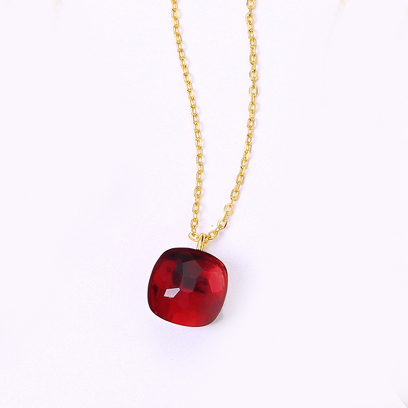 Layered garnet birthstone necklaces for January birthday gift