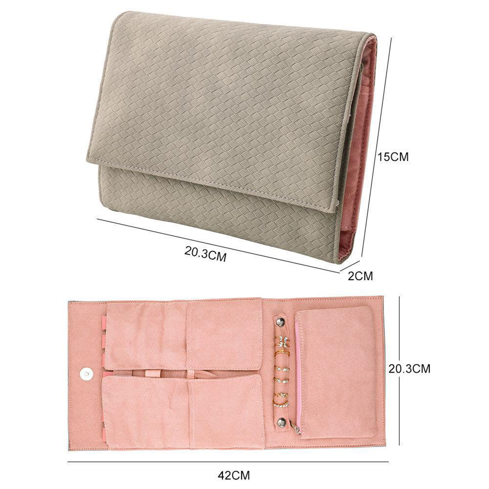 Leather Jewelry Roll Organizer – Travel Case for Necklaces & Rings