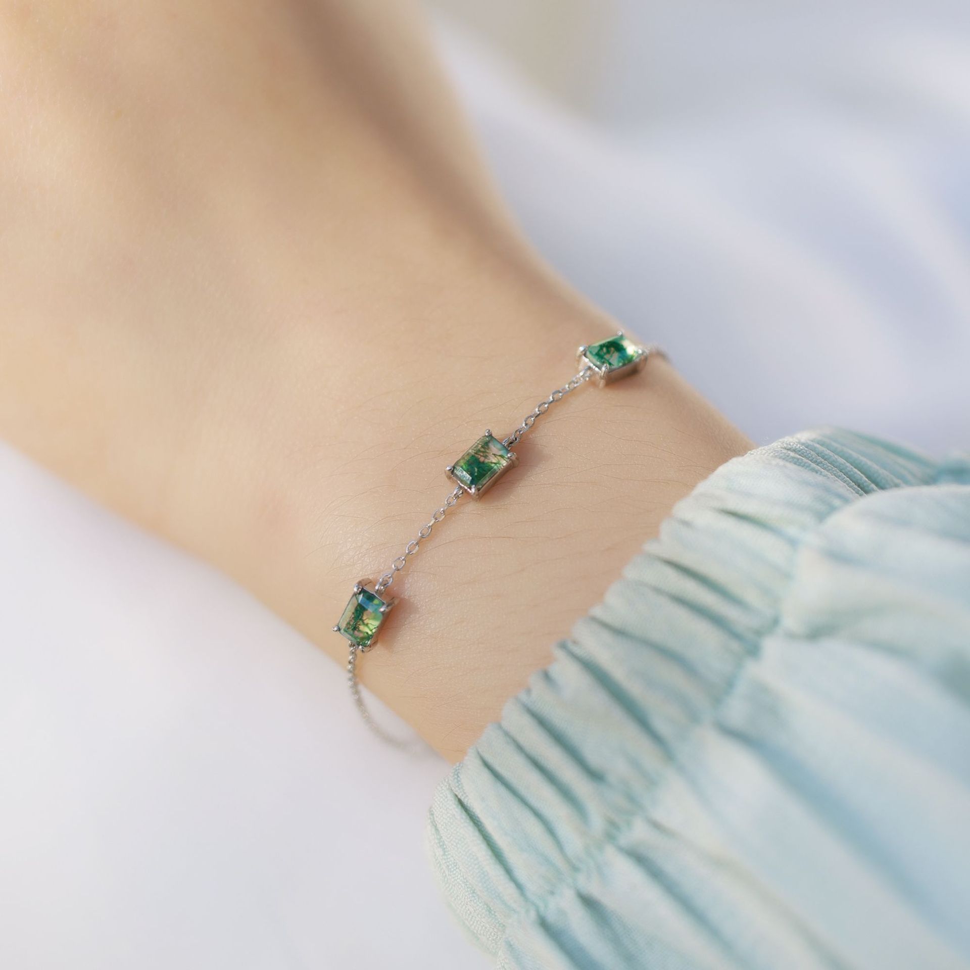 May birthstone emerald bracelet for engagement gift