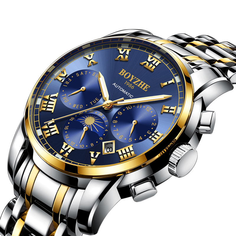 Men's Watch Automatic Mechanical Watch Business, Luminous waterproof men's watch-Birthstone Jewelry