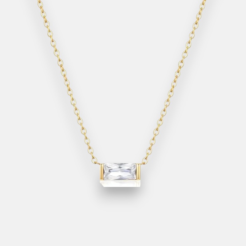Geometric Pendant Necklace | 18K Gold-Plated Birthstone Jewelry