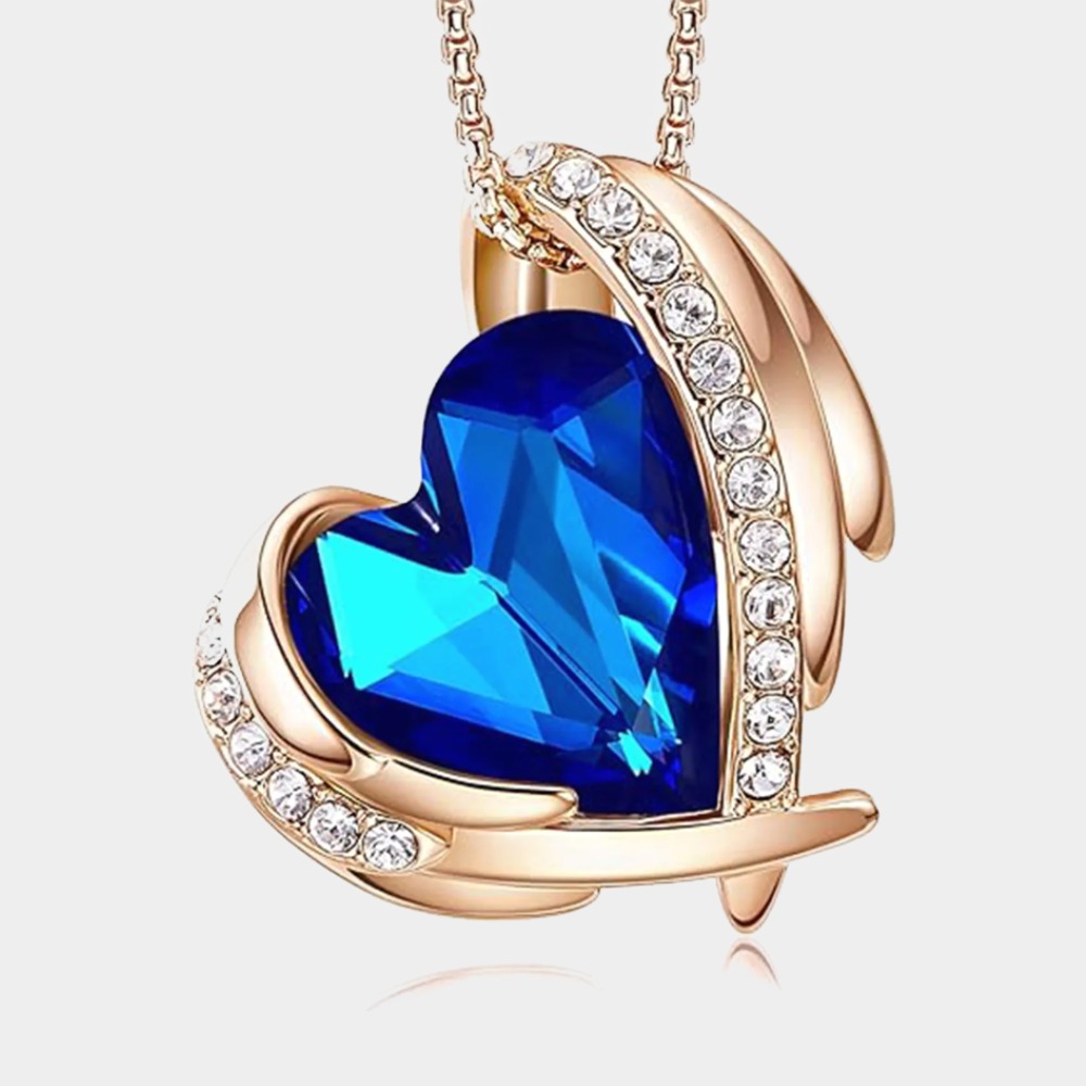 September Birthstone Heart Pendant Necklaces Rose Crystals Birthstone-Libra Birthstone