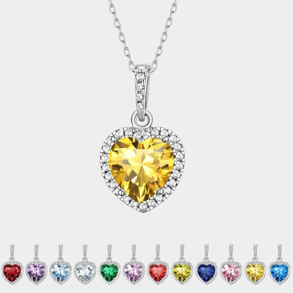 Women's Birthstone Jewelry Crystal Necklace-Birthstone Jewelry