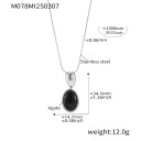 Steel black agate sweater chain