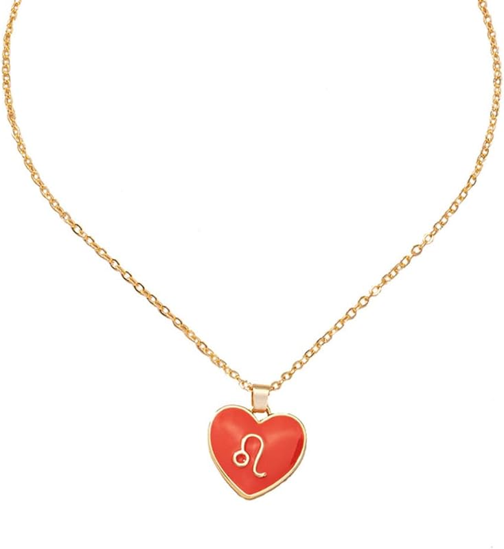 Leo Heart Pendant Necklace-Birthstone Jewelry