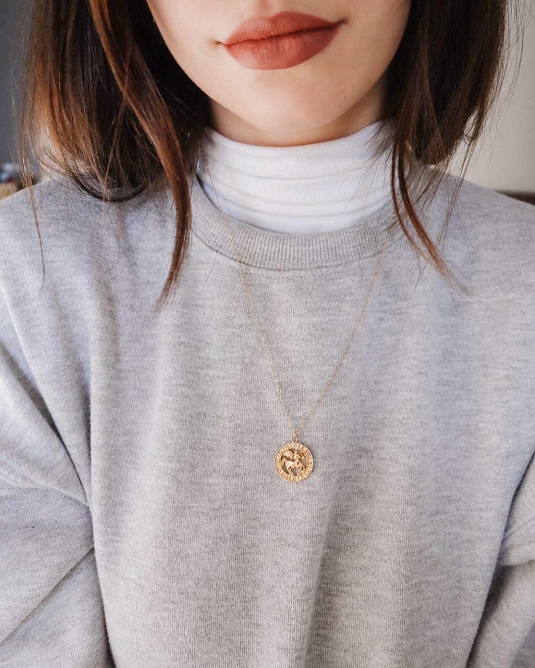 Taurus Gold Coin Pendant Necklace-Birthstone Jewelry