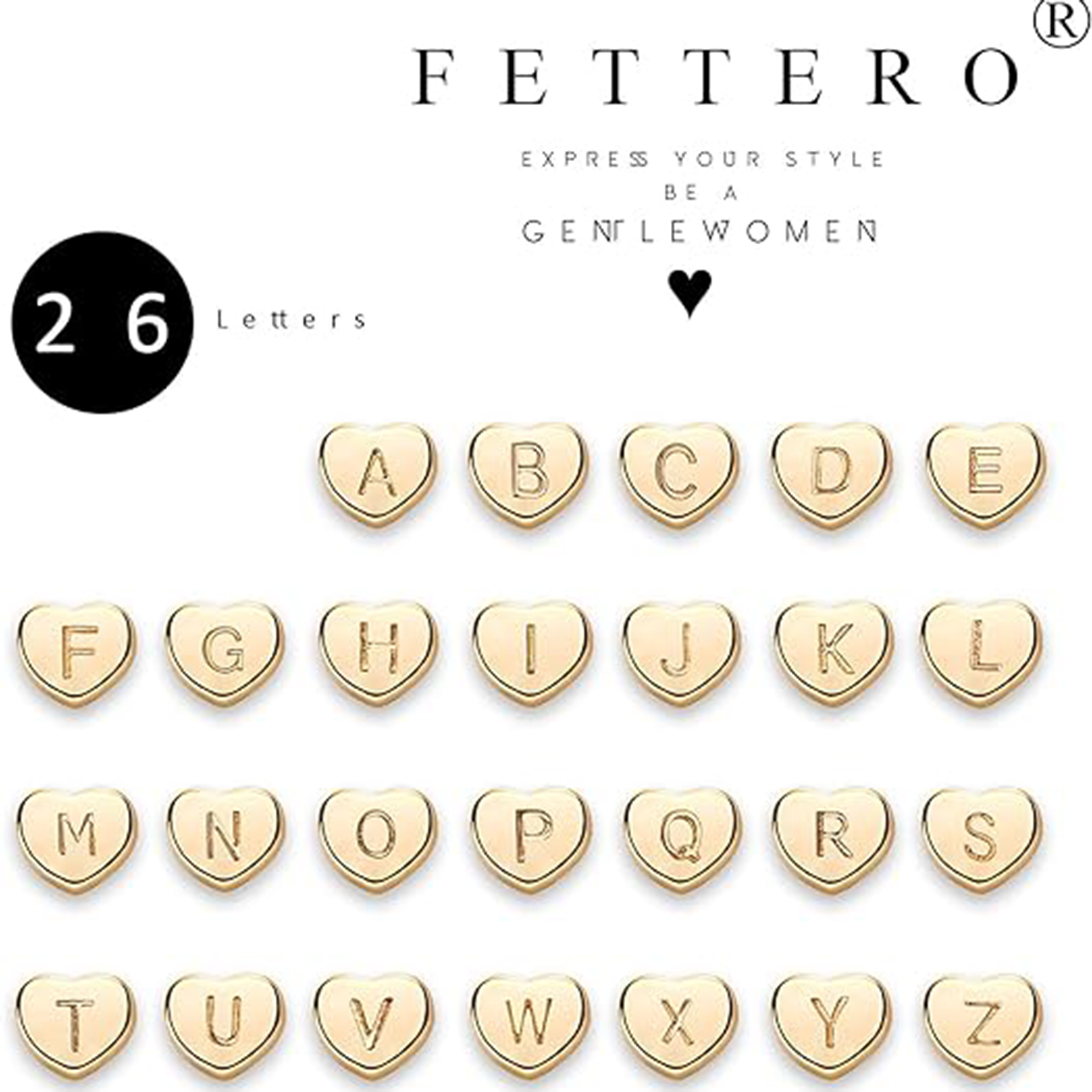 Gold Plated Handmade Dainty Letter Heart Necklace-Birthstone Jewelry