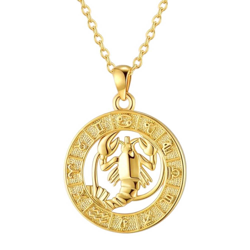 Gold Coin 12 Zodiac Signs Pendant Necklace