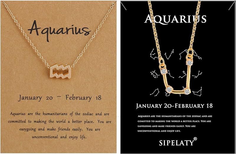 12 Constellation Gold Pendant Necklace with Diamonds -Birthstone Jewelry