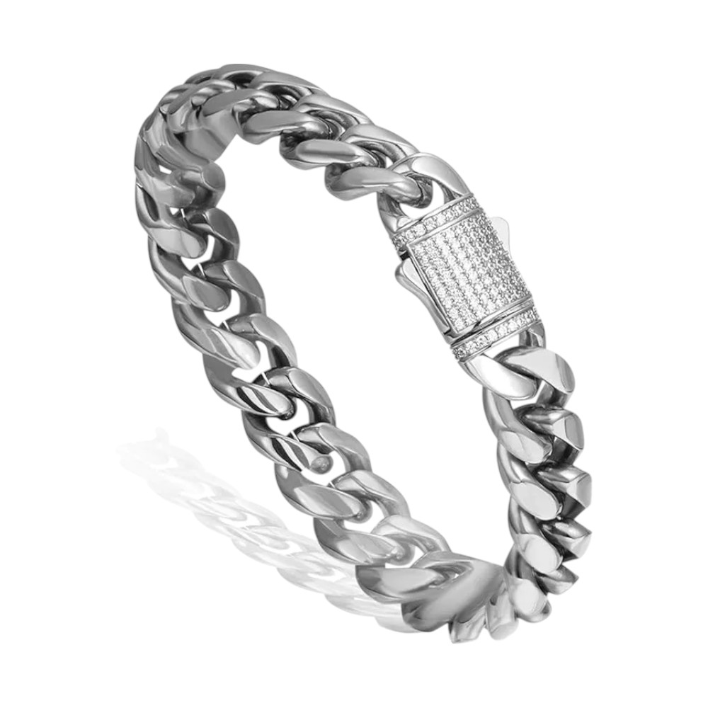  14K Gold Plated Stainless Steel Hip Hop Jewelry Men's Bracelet