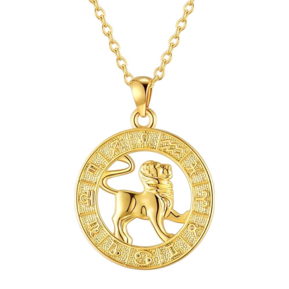 Gold Coin 12 Zodiac Signs Pendant Necklace
