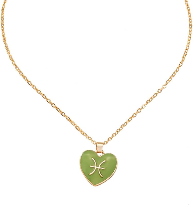 Pisces Heart Pendant Necklace-Birthstone Jewelry