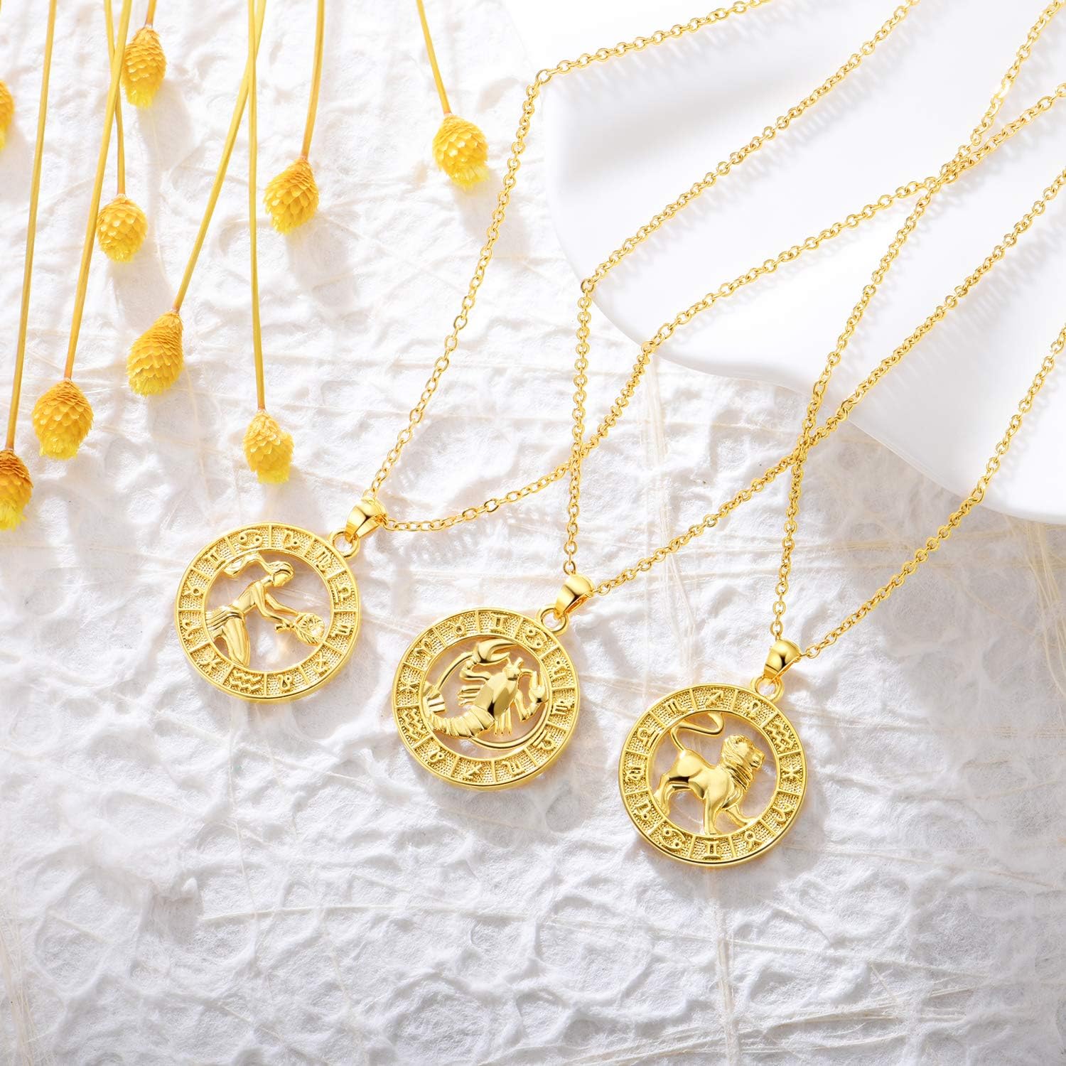Taurus Gold Coin Pendant Necklace-Birthstone Jewelry