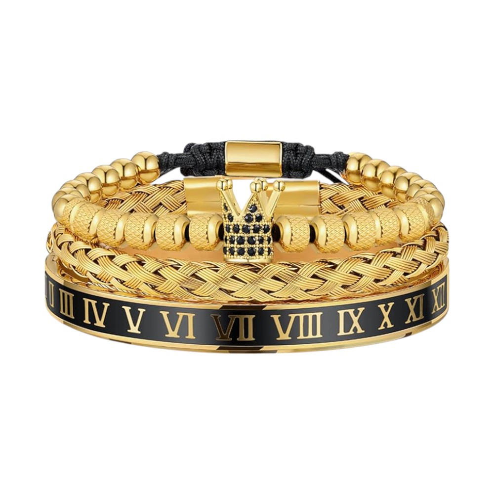 Men's Gold Plated Stacking Bracelet